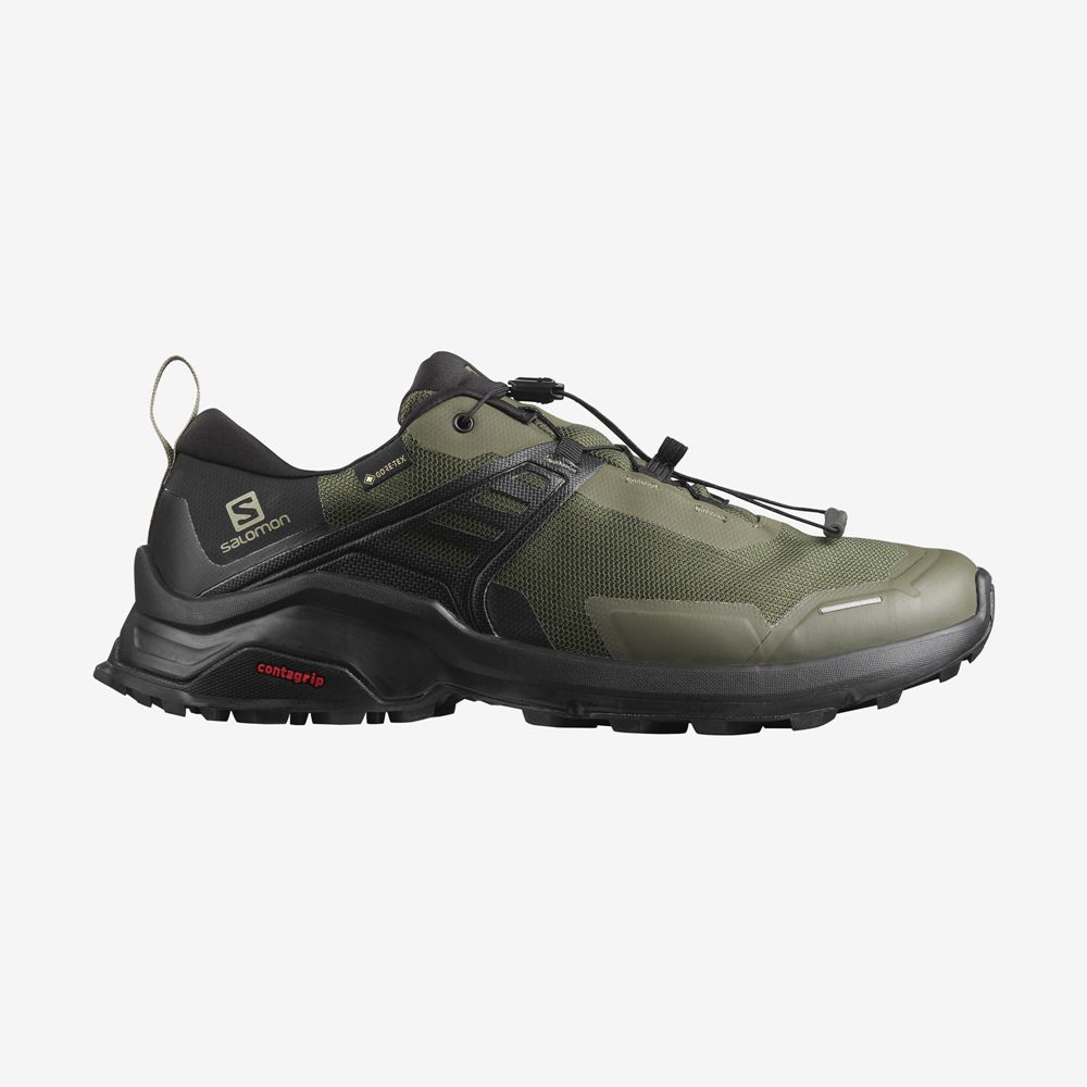 SALOMON X RAISE GORE-TEX Philippines - Men's Hiking Shoes - Olive Green | 905874-ANF